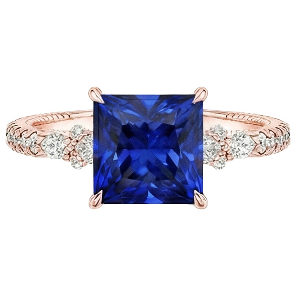 echter princess diamant 5.5Karat ring Profilansicht
