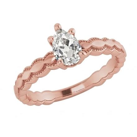 echter pear diamant 1.50Karat ring Draufsicht