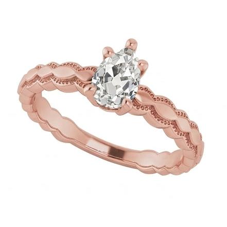 echter pear diamant 1.50Karat ring Profilansicht