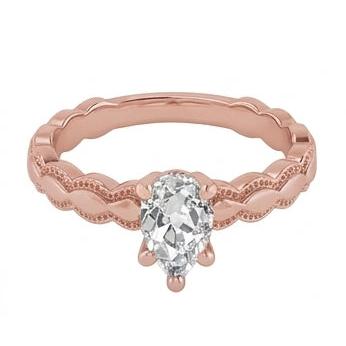 echter pear diamant 1.50Karat ring auf Weiß