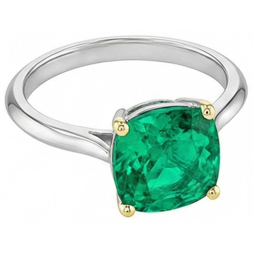 Zeitloser Farbstein-Ring 3,50 Karat – Seitenansicht