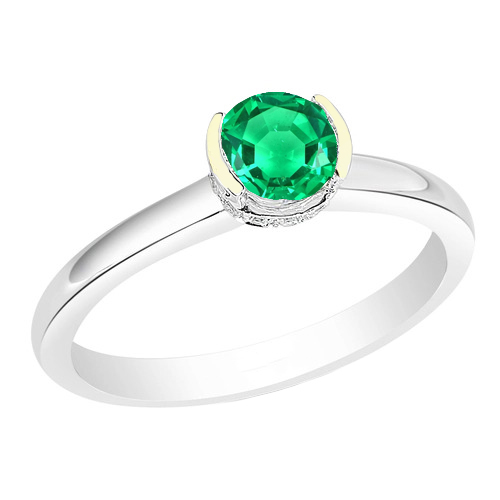 Natürlicher Smaragd Farbstein-Ring – Hauptansicht