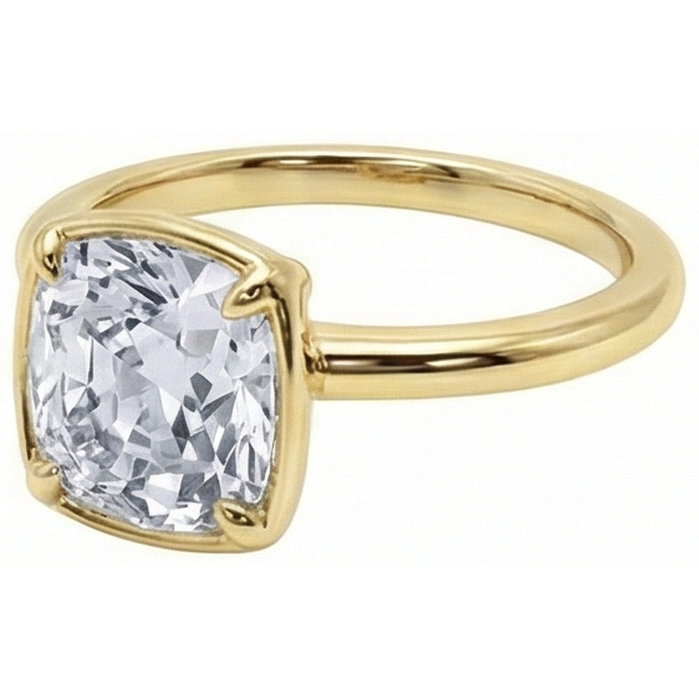 echter cushion diamant 2.25Karat ring Detailansicht
