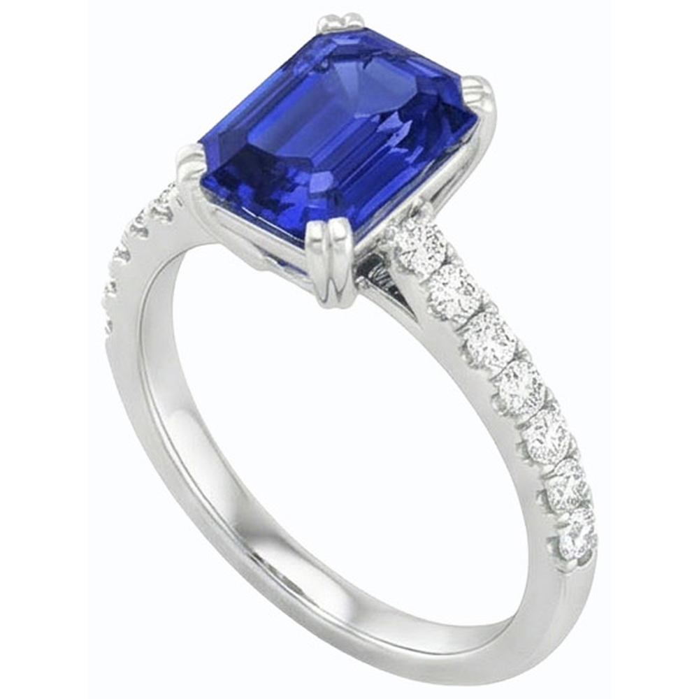 echter round diamant 3.50Karat ring Profilansicht