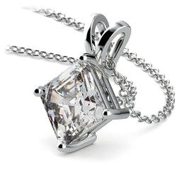 Solitaire Asscher 2.50 Karat Echt Diamant Anhänger Halskette Weißgold 14K