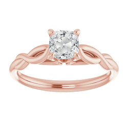 Naturreiner Antik-Kissen-Schliff Edler Diamant Einzelstein-Ring
