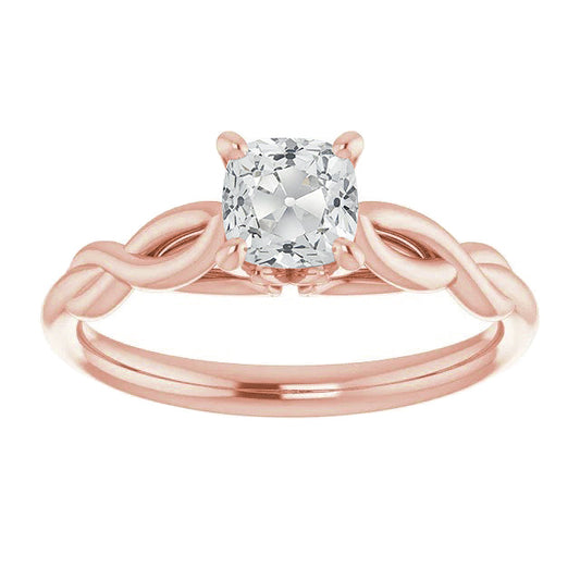 Einzelstein-Ring 14K Roségold mit Edler Diamant – Hauptansicht