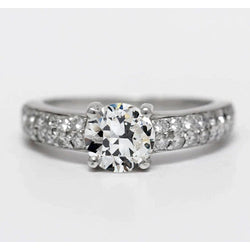 Jubiläumsring Akzent-Solitär-Ring – Brillant 3 Karat 14K Weißgold