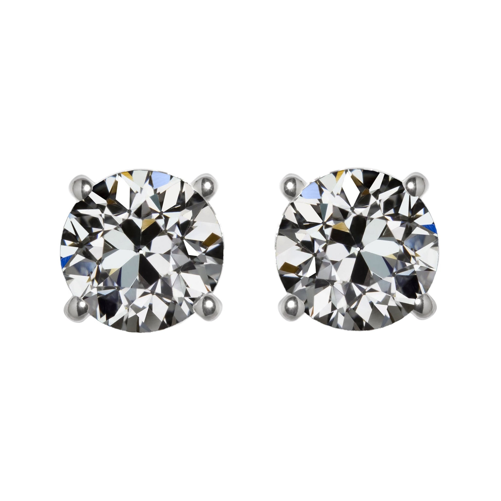 Natürlicher Edler Diamant Ohrstecker 2 Karat 14K Weißgold – Hauptansicht