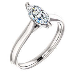 Solitaire Echt Diamant Ring 2 Karat Marquise Split Shank Schmuck Neu