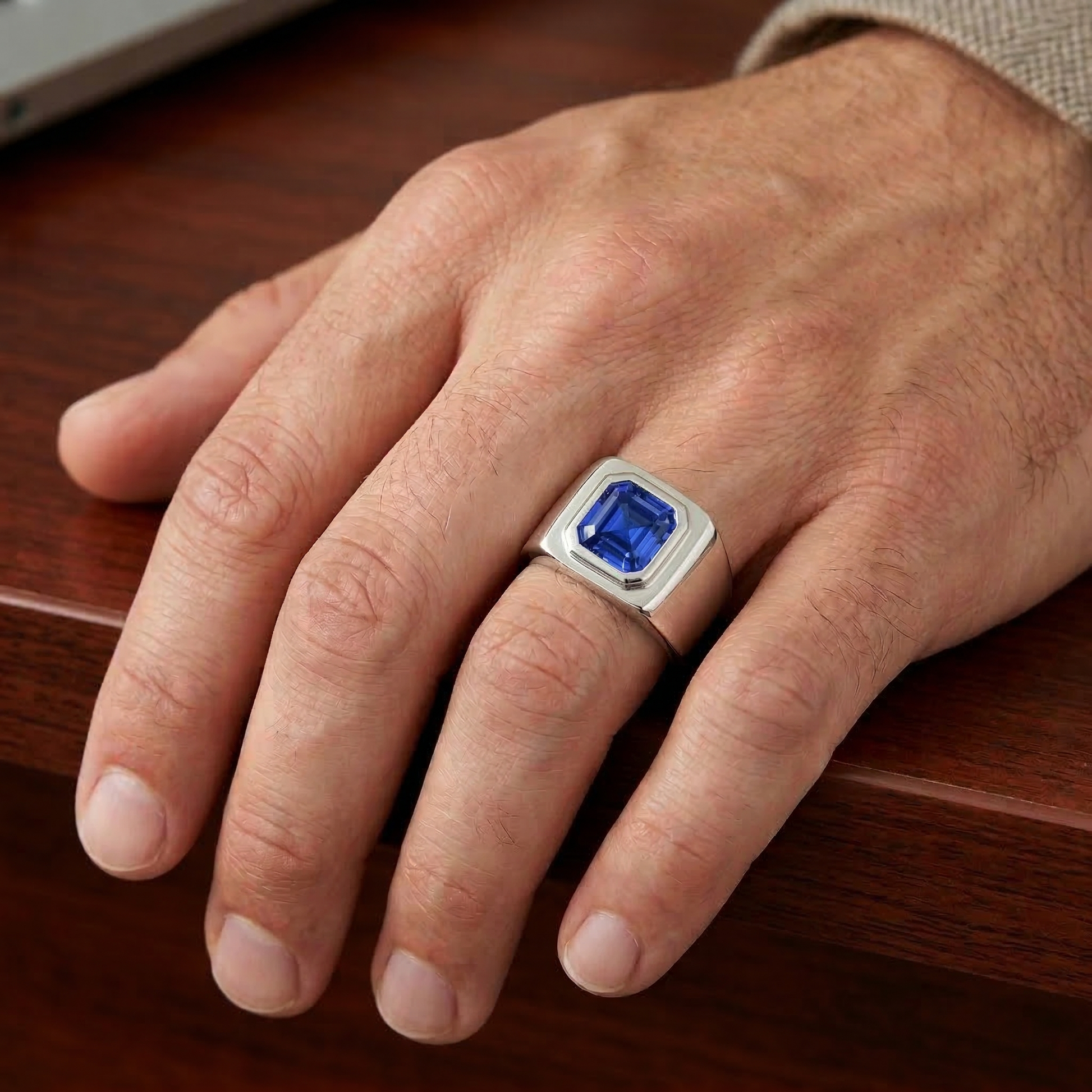 echter asscher diamant 1.50Karat ring mit Diamantbesatz