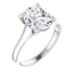 Solitaire Natürliche Diamant Verlobungsring 4 Karat Spalierfassung Damen Schmuck