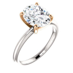 Solitaire Natürliche Diamantring Two Tone 5 Karat Damen Schmuck