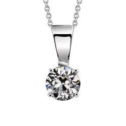 14 Karat Weißgold Diamant Anhänger-Halskette – 1,50-Karat