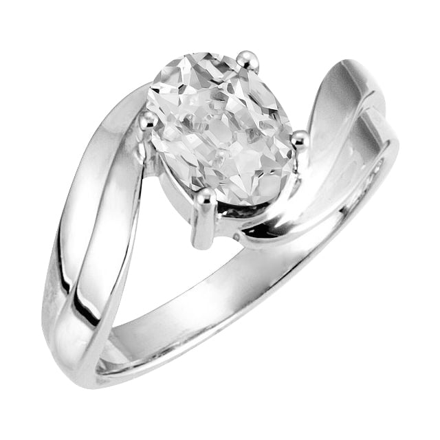 Solitär-Verlobungsring 14 Karat Weißgold mit Brillant – Hauptansicht