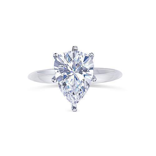 Solitaire Pear Cut 0.75 Carats Natürliche Diamant Engagement Gold Ring
