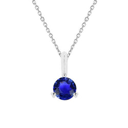Brillantschliff Royalblauer Saphir Stein-Halskette in 14K