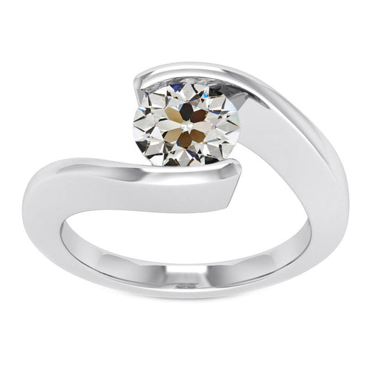 Echter Diamant Solitär-Verlobungsring 2 Karat 14K Weißgold – Hauptansicht