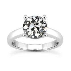 14K Weißgold Old Mine Cut Brillant Solitär-Ring 2,50 Karat