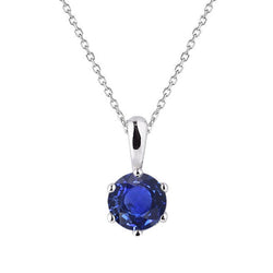 14K Weißgold Blauer Saphir Schmuckstein-Anhänger – 1,50-Karat