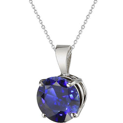 Natürlicher Rund-Brillant Royalblauer Saphir Edelstein-Anhänger