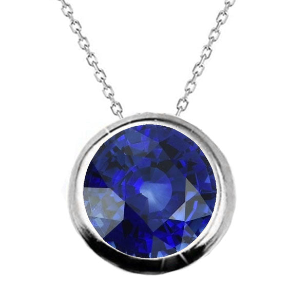 Schmuckstein-Anhänger 14K Weißgold mit Royalblauer Saphir – Hauptansicht