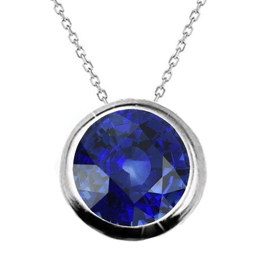 Schmuckstein-Anhänger 14K Weißgold mit Royalblauer Saphir – Hauptansicht