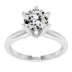 Naturreiner Old Mine Cut Brillant Solitär-Ring 2,50 Karat