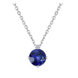 1 Karat Royalblauer Saphir Edelstein-Anhänger in 14K Weißgold