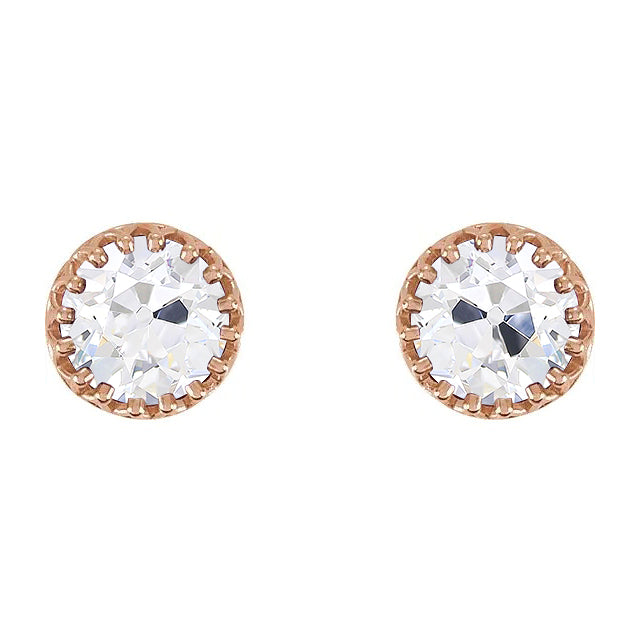Old Mine Cut Diamant Ring in 14K Roségold – Hauptansicht