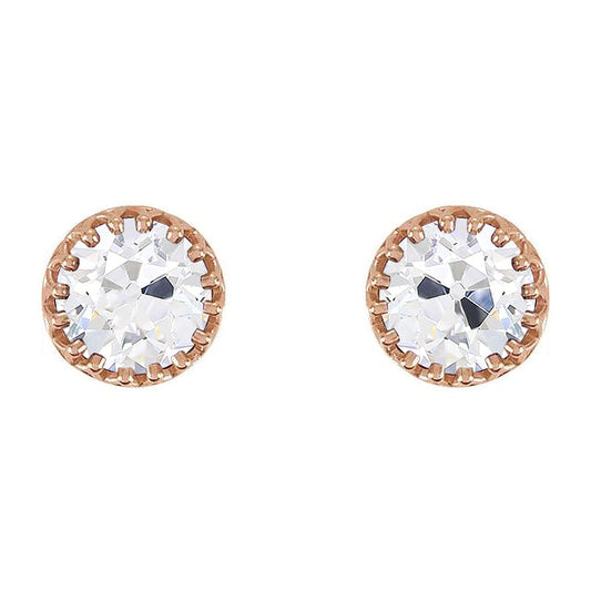 Old Mine Cut Diamant Ring in 14K Roségold – Hauptansicht