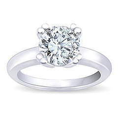 Solitaire Runden Natürliche Diamant Engagement Ring White Gold 14K 0.75 Carats