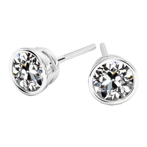 Ohrringe 14K Weißgold mit Edler Diamant – Hauptansicht