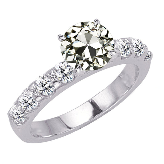 Eleganter Brillant Solitär-Ring mit Akzenten 4,50 Karat – Hauptansicht