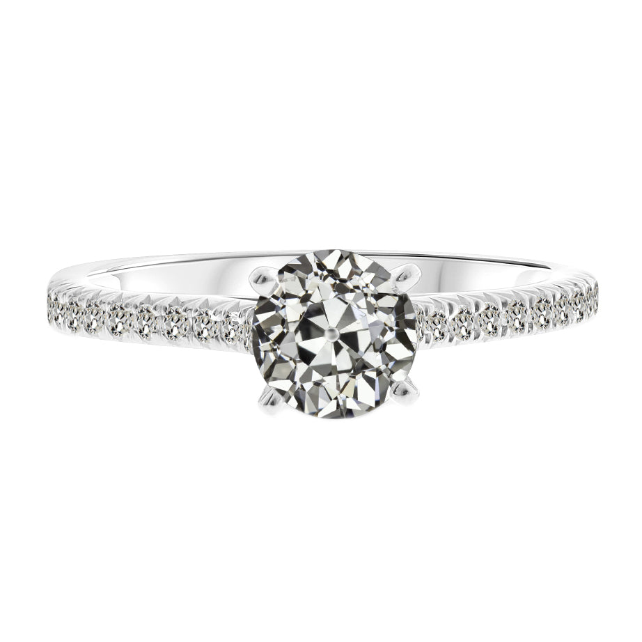 Antik-Kissen-Schliff Brillant Ring in 14K Weißgold – Hauptansicht