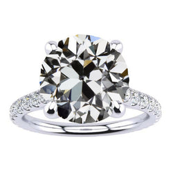14K Weißgold Brillant Akzent-Solitär-Ring – 4,50-Karat