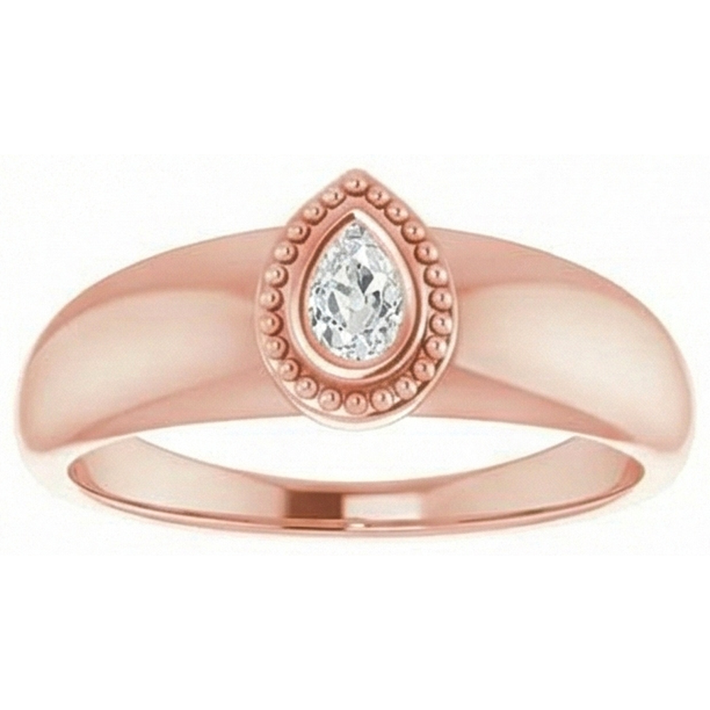echter pear diamant 1Karat ring Detailansicht