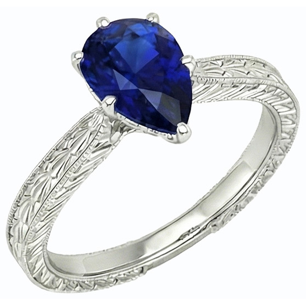 echter pear diamant 1.50Karat ring Seitenansicht