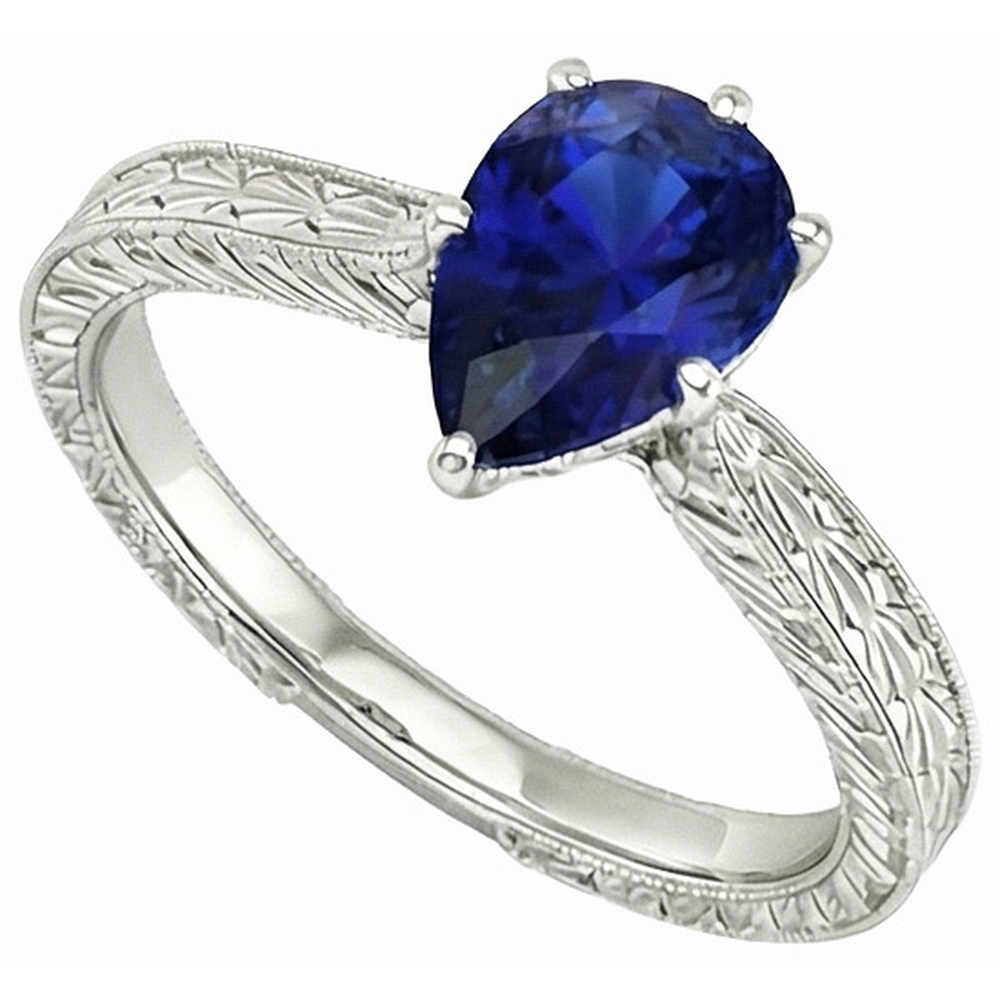 echter pear diamant 1.50Karat ring Detailansicht
