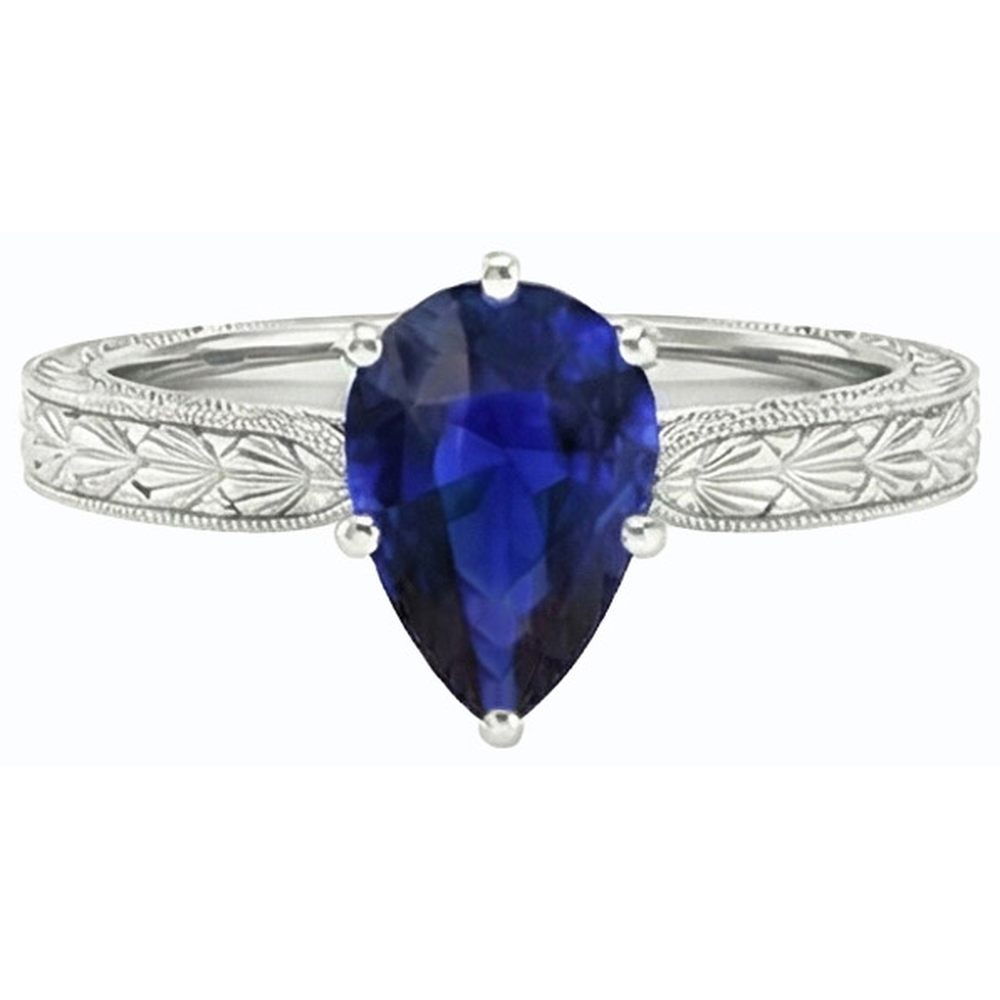 echter pear diamant 1.50Karat ring Profilansicht