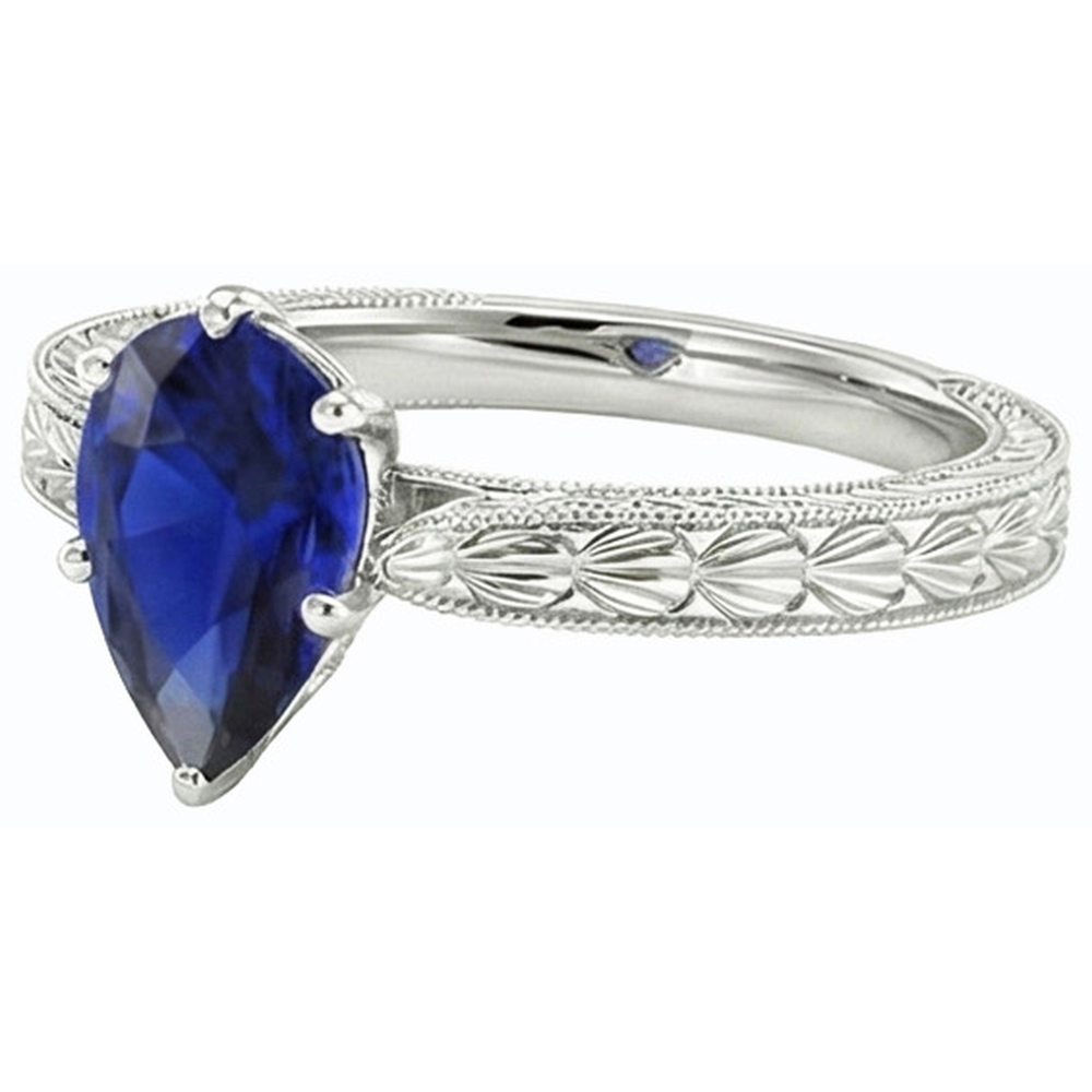 echter pear diamant 1.50Karat ring auf Weiß