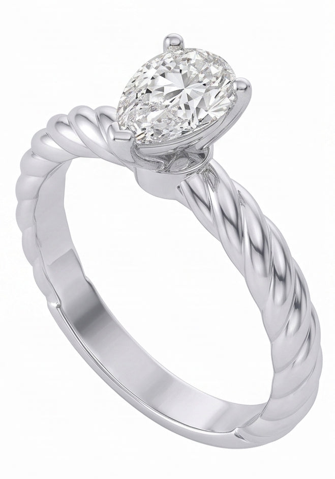 echter pear diamant 1.50Karat ring Draufsicht