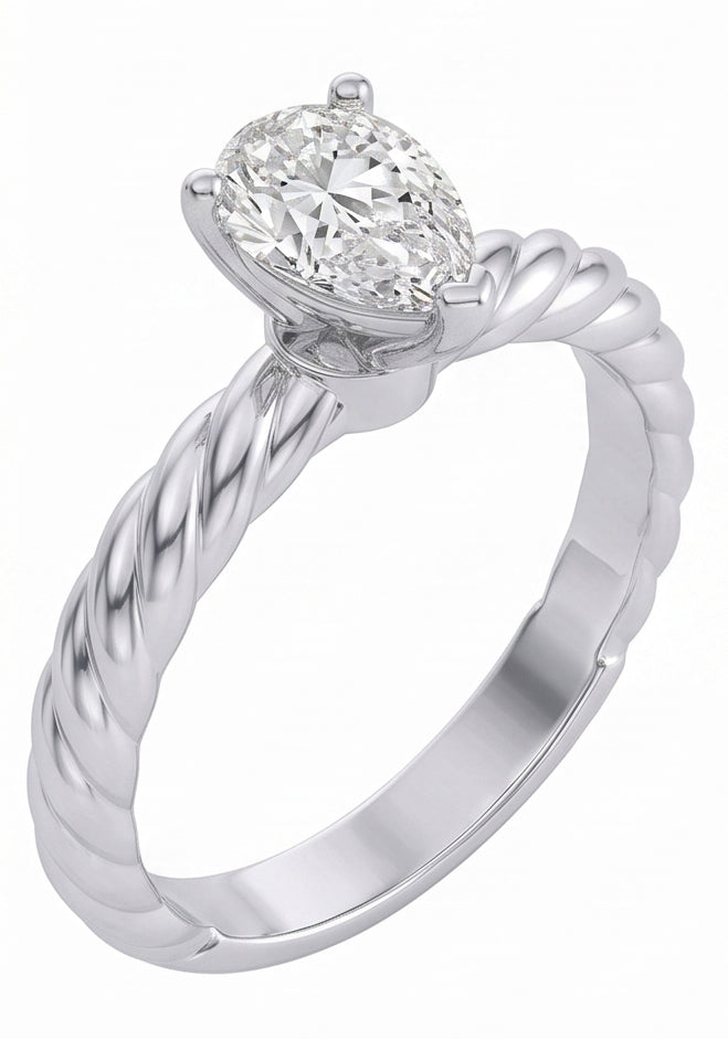 echter pear diamant 1.50Karat ring mit Diamantbesatz