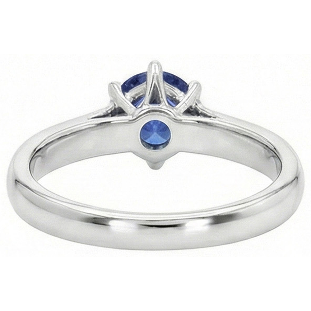 Solitär Blauer Saphir Edelstein Ring 2 Karat Weißgold