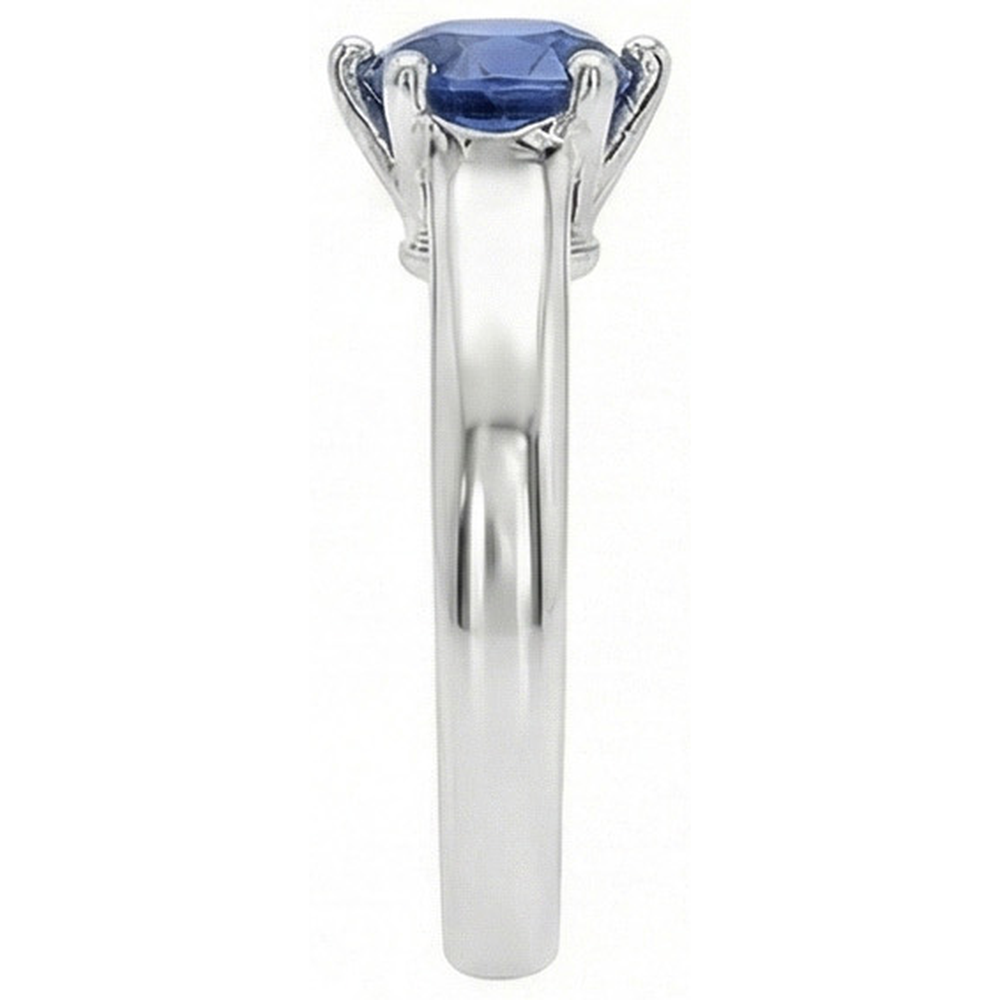 Solitär Blauer Saphir Edelstein Ring 2 Karat Weißgold