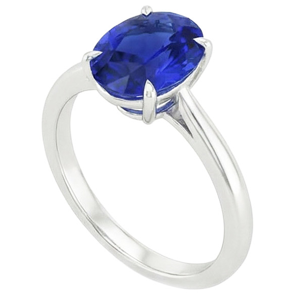 echter oval diamant 3Karat ring Draufsicht