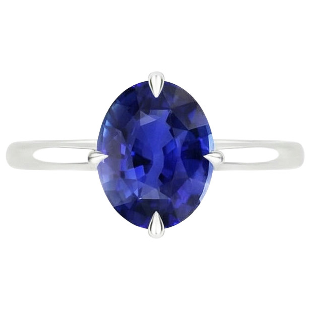 echter oval diamant 3Karat ring Profilansicht