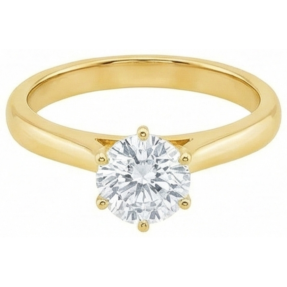 echter round diamant 1.51Karat ring Seitenansicht