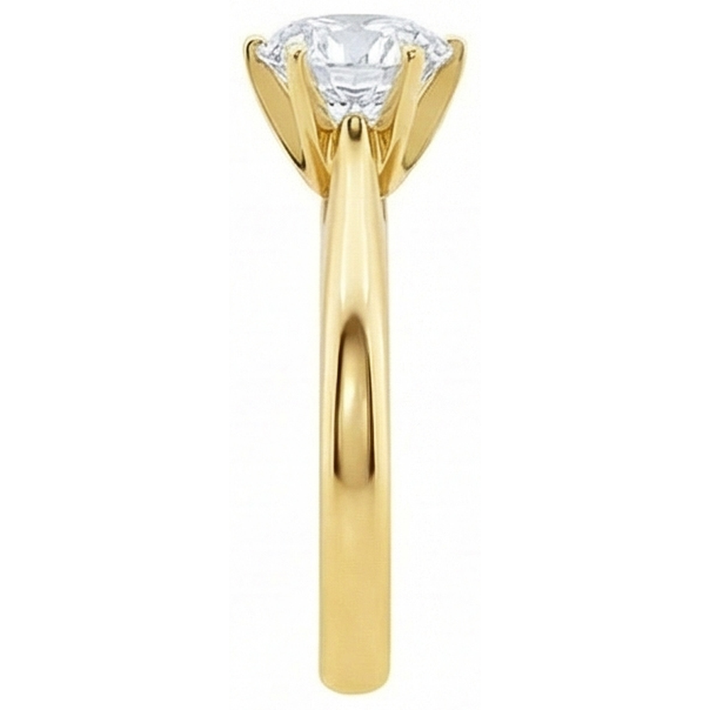 echter round diamant 1.51Karat ring Profilansicht