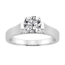 Solitär-Echt Diamant-Schmuckring 2.51 Kt Weißgold 14K